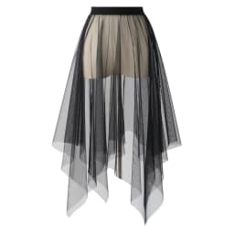 Black White Long Tulle Lace Mesh Skirt Women Petticoat Underskirt Summer Korean Irregular Cover Up Skirt Tutu Skirt For Girl