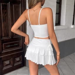2025 New Solid Color Skirt Women Summer Fashion Outdoor Versatile High Waist Slim Fit Elastic Waist Short Skirt Goods In Stock
