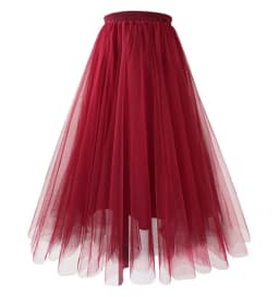 New Mesh Gauze Pleated A-line Skirt Kawaii Prom Clothes for Women Summer High Waist Pink White Blue Midi Tulle Skirts Woman 2023
