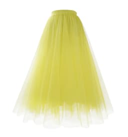 New Mesh Gauze Pleated A-line Skirt Kawaii Prom Clothes for Women Summer High Waist Pink White Blue Midi Tulle Skirts Woman 2023