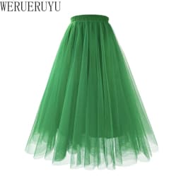 New Mesh Gauze Pleated A-line Skirt Kawaii Prom Clothes for Women Summer High Waist Pink White Blue Midi Tulle Skirts Woman 2023