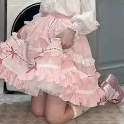 Japanese Sweet Lolita Mini Skirt Women Harajuku Kawaii Bow Lace Ruffles Party Skirts Girls Vintage Cute Ball Gown Cake Skirts