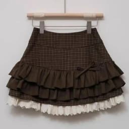 Japanese Y2k Cute Ruffled Plaid Skirt Punk Rock Subculture Cake Skirts Japanese Preppy Style Casual New 2026 Women Skirts