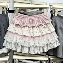 Japanese Y2k Cute Ruffled Plaid Skirt Punk Rock Subculture Cake Skirts Japanese Preppy Style Casual New 2026 Women Skirts