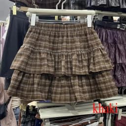 Japanese Y2k Cute Ruffled Plaid Skirt Punk Rock Subculture Cake Skirts Japanese Preppy Style Casual New 2026 Women Skirts