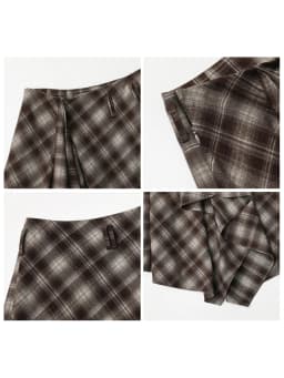 CHIC VEN Women Skirts A Line Retro Loose High Waist Irregular Color Plaid Frosted Half Body Long Ladies Skirt Autumn Winter 2026