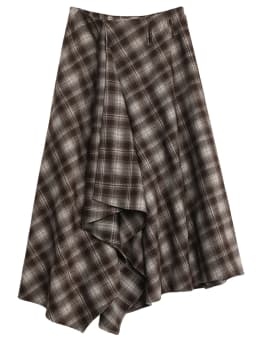 CHIC VEN Women Skirts A Line Retro Loose High Waist Irregular Color Plaid Frosted Half Body Long Ladies Skirt Autumn Winter 2026