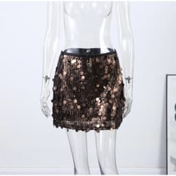 Women Dress Large Sequin Mini Skirt High Waisted Bodycon Sparkly Party Clubwear Fashion Bottoms Night Spring Summer Skirt Ladies