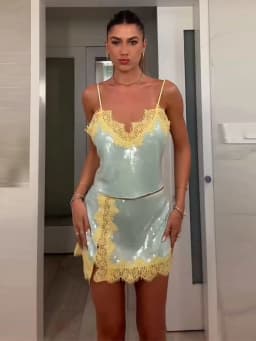 Women Dress Large Sequin Mini Skirt High Waisted Bodycon Sparkly Party Clubwear Fashion Bottoms Night Spring Summer Skirt Ladies
