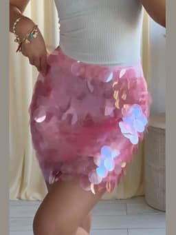 Women Dress Large Sequin Mini Skirt High Waisted Bodycon Sparkly Party Clubwear Fashion Bottoms Night Spring Summer Skirt Ladies