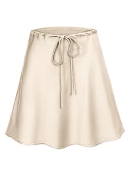 Satin Mini Skirts Women Summer Beige Silk Short Skirt For Woman Drawstring High Waist Black Satin Skirt A Line Women Short 2026