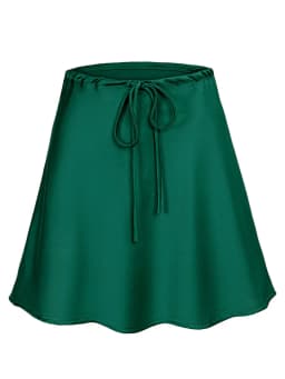 Satin Mini Skirts Women Summer Beige Silk Short Skirt For Woman Drawstring High Waist Black Satin Skirt A Line Women Short 2026
