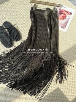 Miyake Pleated 2025 Autumn New Fringed And Gold-embossed Skirt, a Niche, Flowing And Form-fitting Dress