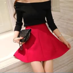 Women's High Waist Umbrella Skirt Pleated Elastic Pompon Skirt
