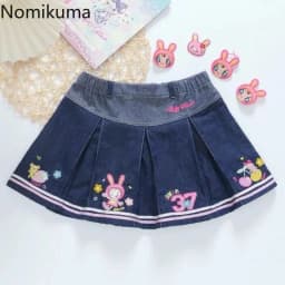 Denim Mini Skirts 2025 Faldas Mujer De Moda Cute A-line Sweet Jupe Summer Chic Saia Cartoon Embroidery Pleated Y2k Skirt Women