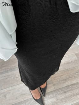 White Lace Skirt Maxi Bodycon Women Summer Office Wear Elegant Formal Skirts With Lace Lady Elastic Waist Lace Black Skirt Long
