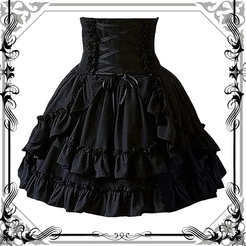 Summer Y2k Gothic Retro Lolita Skirt Women Medieval Vintage Cake Skirt Fashion Cosplay Costume Fluffy Layered Puffy Skirt New