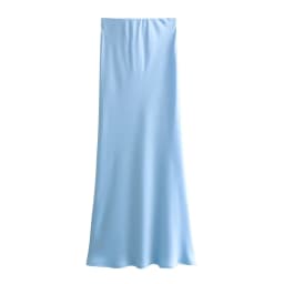 2024 New Women's European And American Style Fashion Silk Satin Texture High Waist Skirt Street Style Elegant Mid-length Skirt
