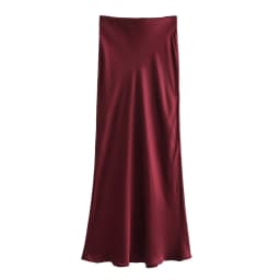 2024 New Women's European And American Style Fashion Silk Satin Texture High Waist Skirt Street Style Elegant Mid-length Skirt