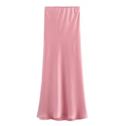 2024 New Women's European And American Style Fashion Silk Satin Texture High Waist Skirt Street Style Elegant Mid-length Skirt