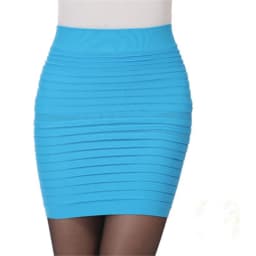 Elastic Pleated Skirt High Waist Bodycon Mini Skirt Business Office Cheap Short Pencil Skirts Solid Color Pink Black Blue Hot