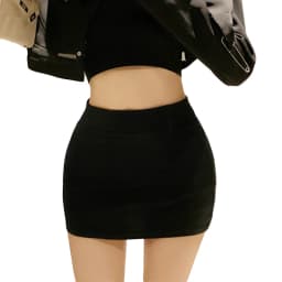 Xingqing y2k Skirts 2000s Women Sexy Clothes Solid Color Elastic High Waist Bodycon Mini Skirt Club Party Skirts Streetwear