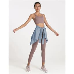 Lightweight Solid Color Yoga Tennis Skirt Women Tie Up Wrap Hip Covering Asymmetrical Scarf Skirt for Workout Running