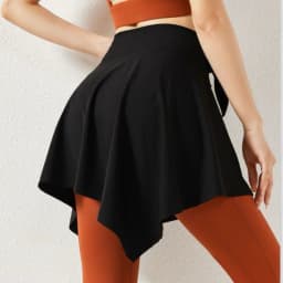 Lightweight Solid Color Yoga Tennis Skirt Women Tie Up Wrap Hip Covering Asymmetrical Scarf Skirt for Workout Running