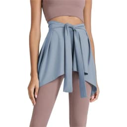 Lightweight Solid Color Yoga Tennis Skirt Women Tie Up Wrap Hip Covering Asymmetrical Scarf Skirt for Workout Running