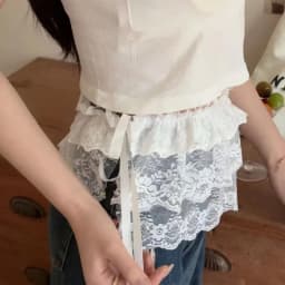 2026 Korean Ins Unique Lace Layered Gauze Skirts Lace Trim A-Line Short Cloth Mini Waist Skirts Harajuku Girl's White Skirts