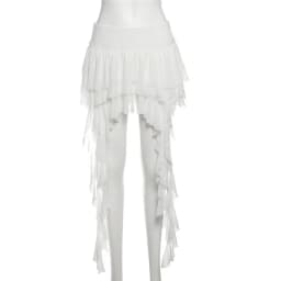SylCue Ruched Elegant Mini Skirts Women Y2K Sweet Style Elastic Waist Ruffles Tassel Street Fashion Trend Solid Classic Outfits