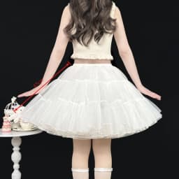 Sweet Lolita Jumper Skirt 35cm Short Length for Cute Look, 4-Layer Soft Tulle Cloud Petticoat, Boneless Support for Kawaii Style