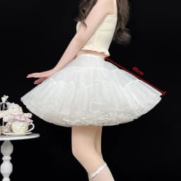 Sweet Lolita Jumper Skirt 35cm Short Length for Cute Look, 4-Layer Soft Tulle Cloud Petticoat, Boneless Support for Kawaii Style