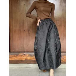 2024 New Arrival Spring/summer Arts Style Women Casual Loose Fit Elastic Waist A-line Jacquard Design Ankle-length Skirt P02