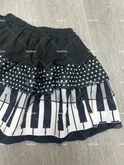 American Vintage Black White Piano Keys Skirts Y2k Slim Waist Ruched A-line Skirt Women 2026 Summer New Korea Style Chic Mujer