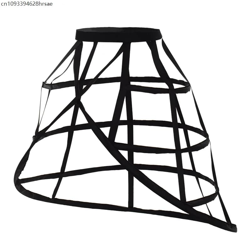 Cage Hoop Petticoat Women Irregular Crinoline Skirt Pannier White Black Wedding Bridal Underskirt Bustle