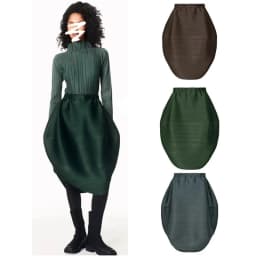 Miyake Fold 2025 Spring And Summer New Half Skirt Fashion With Solid Color High-waisted High-end Women Skirt