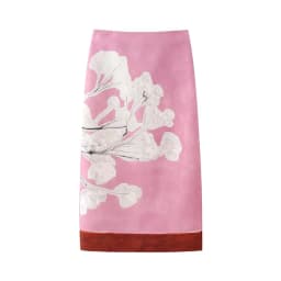 HH Summer Female Elegant Skirt Print Mid-Waist Causal Holiday Style Straight Slit Zipper A-Line Fashion Retro Skirts