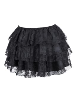 Promotion New Black Mesh Ruffles 3 Layers Adult Women Pettiskirt Tutu Party Dance Mini Skirt Performance Clothes