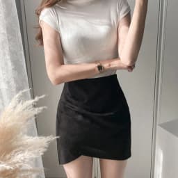 Sexy Slim Fit Suede Mini Skirt Woman Fashion Streetwear High Waist Pleated Bodycon Skirt Ladies Zipper Irregular Short Skirts