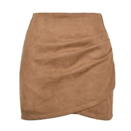 Sexy Slim Fit Suede Mini Skirt Woman Fashion Streetwear High Waist Pleated Bodycon Skirt Ladies Zipper Irregular Short Skirts