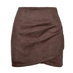 Sexy Slim Fit Suede Mini Skirt Woman Fashion Streetwear High Waist Pleated Bodycon Skirt Ladies Zipper Irregular Short Skirts
