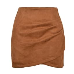 Sexy Slim Fit Suede Mini Skirt Woman Fashion Streetwear High Waist Pleated Bodycon Skirt Ladies Zipper Irregular Short Skirts