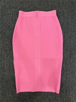 60CM Knee Length Summer Bandage Skirts For Women Candy Color Bodycon Pencil Skirt Ladies Elegant Office Business Formal XL XXL