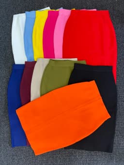 60CM Knee Length Summer Bandage Skirts For Women Candy Color Bodycon Pencil Skirt Ladies Elegant Office Business Formal XL XXL