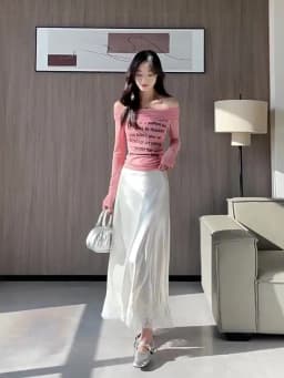 OUMENGKA Summer French Elegant Satin Mermaid Skirt Women Lace Patchwork Waist Elastic Long A-line Skirts Fashion Ladies