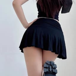Sweet Flared Mini Skirt Fashion Versatile Black Low-Waisted A-line Skirts Girls Tennis Dance Sports Short Skirts Summer Skirts