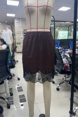 Lace Trimmed Mini Skirt for Women Low Rise Satin Skirt Casual Summer Streetwear Skirts