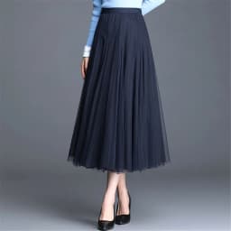 New Women Mesh Elastic Tutu Skirt Beach Spring Summer Korean High Waist Fashion Pleated Long Skirt Black White Tulle Skirts