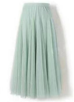 New Women Mesh Elastic Tutu Skirt Beach Spring Summer Korean High Waist Fashion Pleated Long Skirt Black White Tulle Skirts
